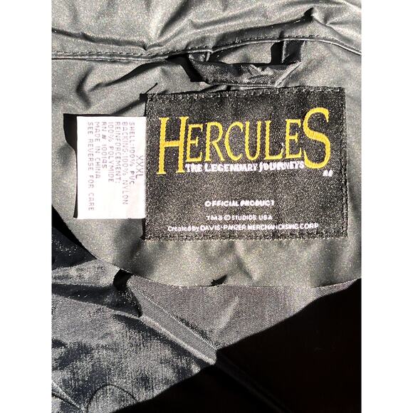 90s Hercules Legendary Journeys Packable Hooded Rain Jacket Coat Mens XXXL - Picture 10 of 11